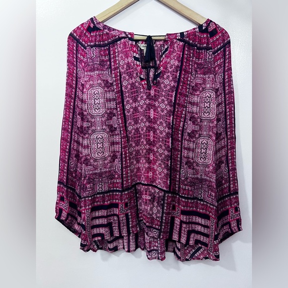 Lucky Brand Red and Black Women's Top - Picture 1 of 9